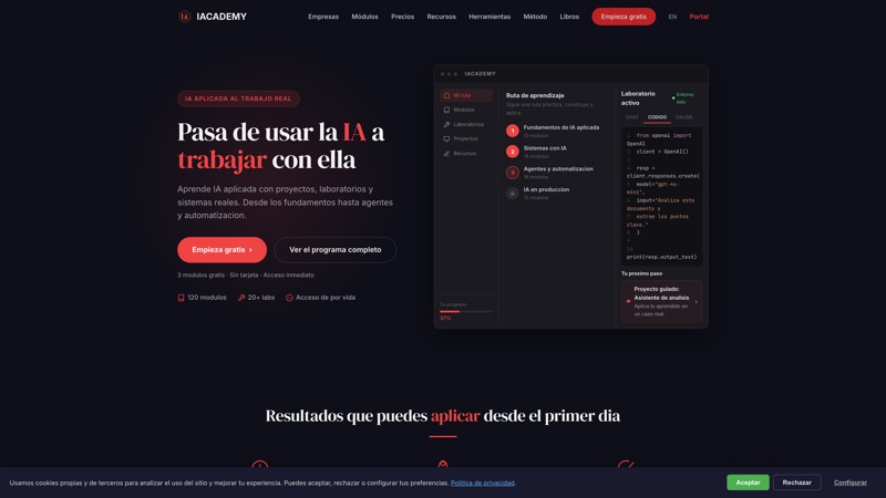 Portada de la plataforma