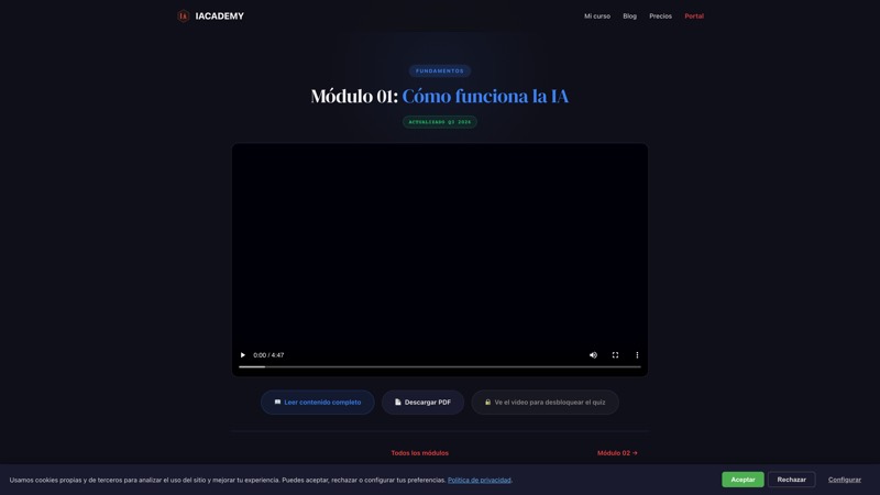 Módulo con vídeo, laboratorio y quiz